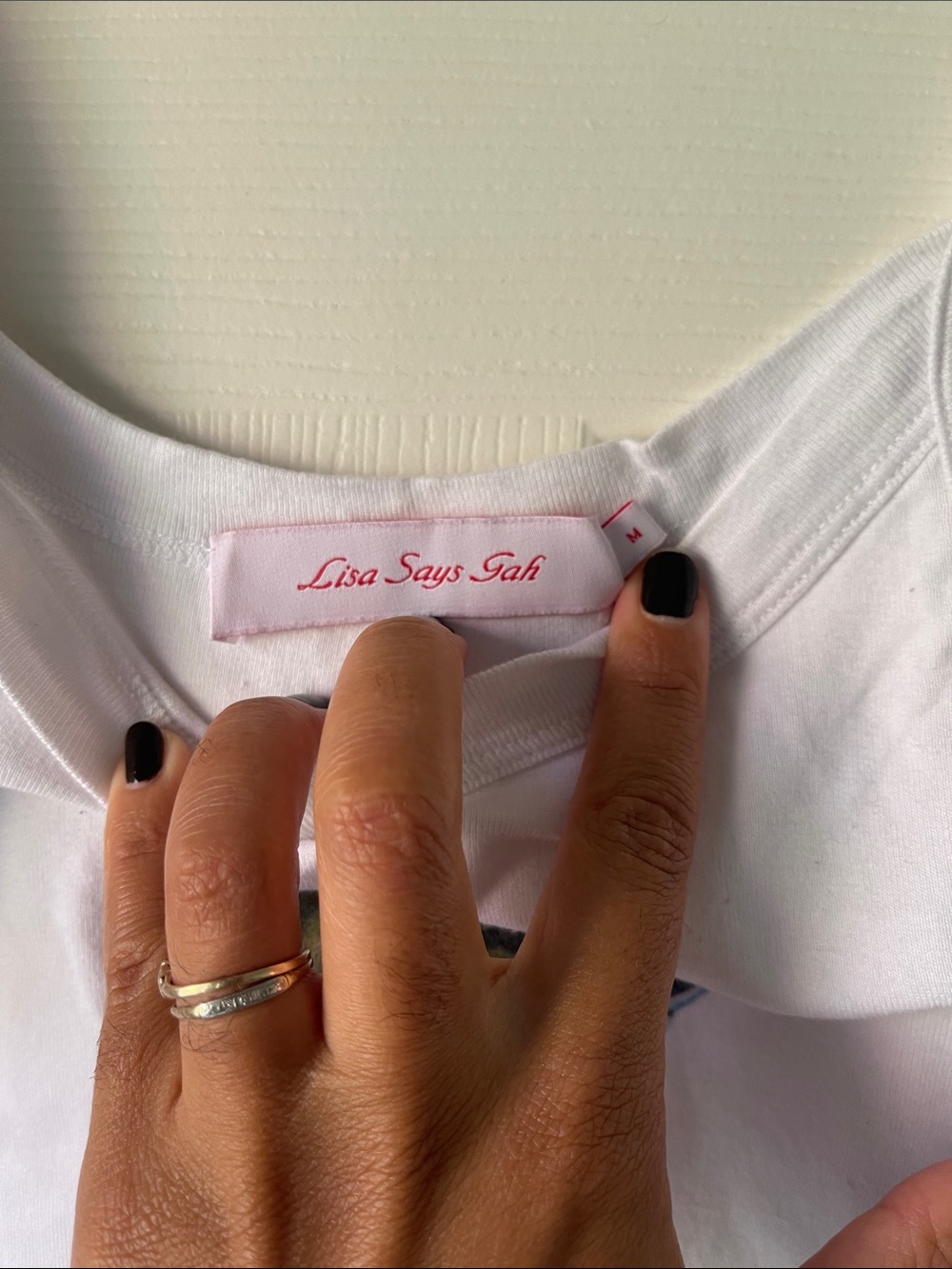 Lisa Says Gah Harley Tank Olive Bowl White Size M - Picture 2 of 4